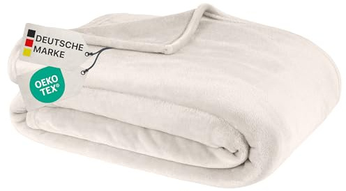 NYVI Kuscheldecke Cashmere Touch - Extra Flauschig - kuschelweiche & warme Sofadecke für Herbst & Winter - Natur 150x200 cm