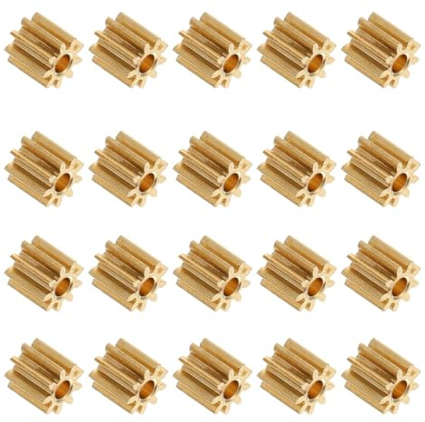TOPPERFUN Kleiner Kupfer Motor Ritzel 20 Stück 9 Zahn 2mm Zahnrad für Drohne Modellbau Servomotor