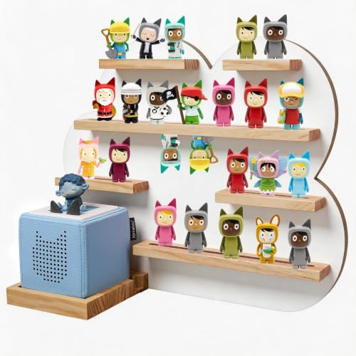 Gieanoo Große Wolke Tonie Wandregal für Toniebox 2&1, Tonie Regal Mädchen | Weiß Toniebox Wandregal, Kiefernholz Tonieregal für Tonies Figuren, Ladestation Aufbewahrungs Organizer für Kinderzimmer