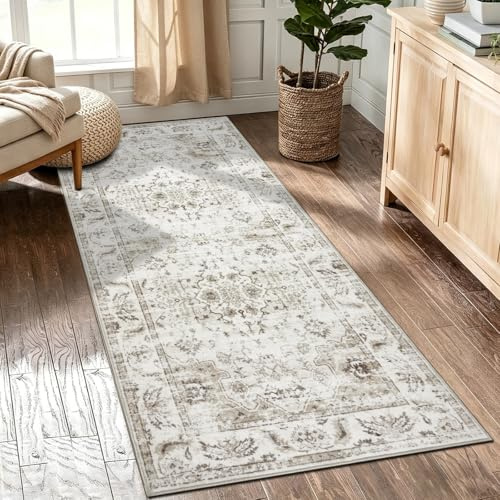 Homcomodar Boho Läufer Teppich für Flur 80x150cm Waschbare Küchen Läufer Teppiche für Flur Wohnzimmer Eingang