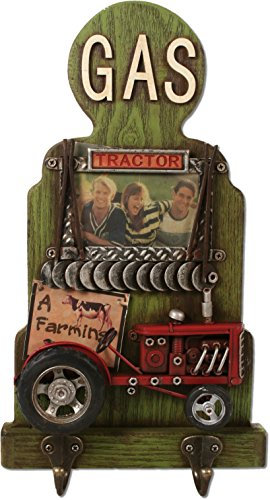 Unbekannt Schlüsselbrett Garderobe Bauerhof Traktor 34 cm mit Bilderrahmen Farm Zapfsäule Schild