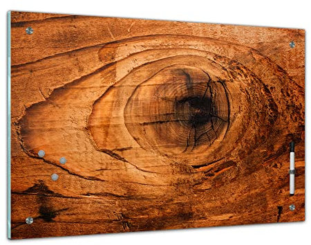 Bilderdepot24 Memoboard 60 x 40 cm | Textur | Alte Eiche | abwaschbare Glas-Magnettafel mit Halterung Magneten Stift 1319a