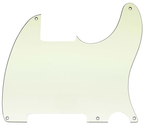 Musiclily 5 Löcher American Vintage Tele Pickguard T-Style Gitarren Schlagbrett für Fender USA/Mexican Telecaster Esquire E-Gitarre,3 lagig Elfenbein