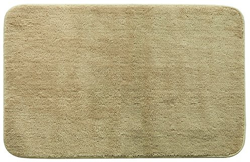 Spirella Badteppich Badematte Duschvorleger Hochflor | flauschig | rutschhemmend | geeignet für Fußbodenheizung | 50x80 cm | Beige, Polyester, 50x40x1.2 cm