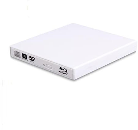 Juanery ——Unidades de DVD Blu-ray externas, USB 2.0 Blu-ray DVD CD Drive/BD – Reproductor ROM/DVD para PC Ordenador Varias Marcas de Escritorio, Laptop, Super Notebook y así sucesivamente (Blanco)