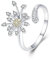 Authentischer 925 Sterling Silber Blooming Pusteblume Liebe CZ Verstellbare Ringe für Frauen Hochzeit Verlobung Schmuck