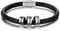 Ashleymade Personalisiertes Herren Armband, Silberne Perlen Kann Name Gravieren Rostfreier Stahl Gewebte Armband Vati Vatertagsgeschenk (1#)