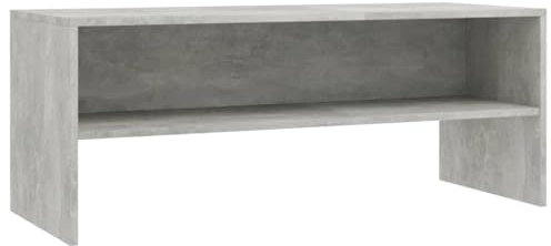 vidaXL Engineered Wood TV Stand- Modern Concrete Grey Living Room TV Cabinet with Open Compartment - Suitable for Bedroom use