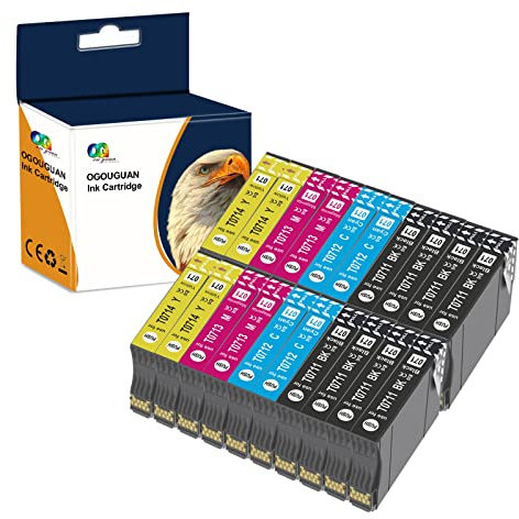 OGOUGUAN T0715 Tintenpatrone, kompatibel mit Epson T0711 T0712 T0713 T0714 mit Epson Stylus SX200 SX215 SX218 SX400 SX415 SX510W SX515W DX4500 DX6000 DX8455 (20 Stück).