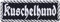 Hunde Aufnäher KUSCHELHUND Aufbügler dog Patch/Bügelbilder zum annähen/aufbügeln | Begleithund Applikation für Jacke/Weste/Jeans/T-Shirt | 100x35mm