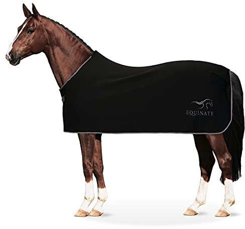 Equinate Abschwitzdecke Orlando aus Fleece mit Widerristpolster 125cm Schwarz