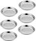 6 platos de acero inoxidable redondo plato de cena irrompible ensalada fruta bandeja para servir para adultos comer camping picnic al aire 16 cm plata