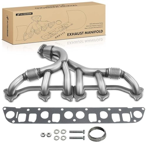 A-Premium New Stainless Steel Exhaust Manifold Kit W/Gaskets Fit for Jeep Grand Cherokee 1993-1998, Wrangler 1991-1995 1997-1999, Cherokee 1991-1999, Comanche, TJ, 4.0L, Replaces 33007072, 4883385