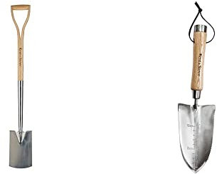 Kent & Stowe Beetspaten – Profi-Spaten aus Edelstahl, für die Verwendung im Beet, 104 cm & Multifunktionshandschaufel – Pflanzschaufel aus Edelstahl für Jede Gartenarbeit, Länge: 32 cm