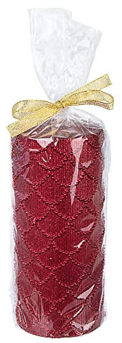 BIZZOTTO - Weihnachtskerze Luxe rot 15 cm Weihnachtsdekoration Wachs