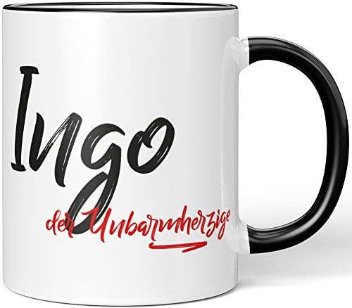 JUNIWORDS Tasse, Ingo, der Unbarmherzige, Schwarz (5245622)