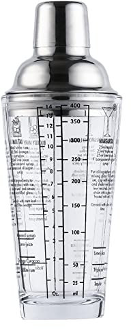 Lodokdre Vidrio Snow Cup Shaker Glass Hand Shake with Scale Bar Home Shaker Shaker Glass Fancy Bartending Tool