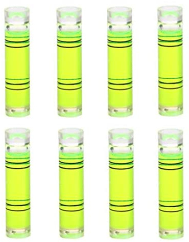YMGBHNKJLS 8 Pieces Mini Cylindrical Level Small Horizontal Bubble Levels 9.5x40mm Bubble Spirit Level Measuring Layout Tools