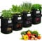 SIMBOOM 4Pcs 40L Sac de Plantation de Pommes de Terre, Sac de Culture en Tissu Sac Pomme de Terre avec Poignées et Fenêtre, Pots pour Tomates, Carottes, Fraises, Légumes