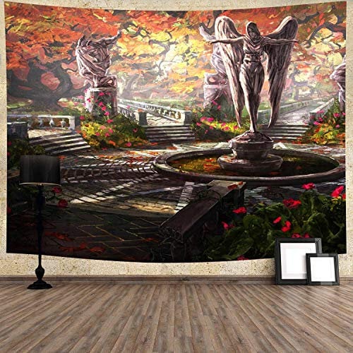 799 Wandteppich A Von Angel Sculptures Warmen Farbtönen Wand Teppich Dekoration Wanddekoration Groß Tischdecke, Für Wohnheim, Schlafzimmer, 130x150cm
