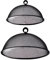 Holibanna 2Pcs Fly Food Screen Iron Mesh Food Cover, Round Metal Food Tent, Reusable Round Food Nets Fruit Cover Net Patio Food Net Protective Dish Cover for Indoor Outdoor (Black 35cm, 30cm)