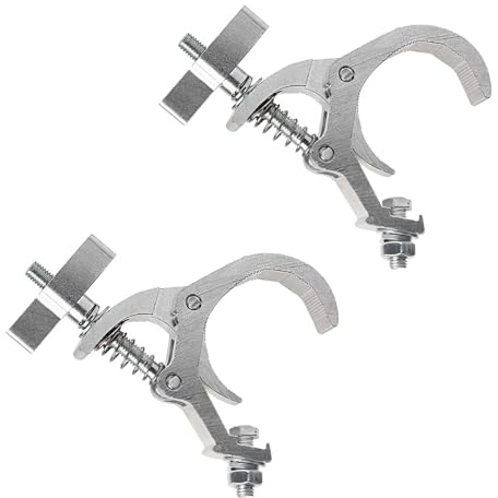 2 Packs of Clamps for Lights Stage Lighting Accessories, Lighting C Clamp Dj Light Pole Clamp Truss Clamp, 40-60mm Half Coupler Hanging Bracket Stage Lighting Clamp Par Light Hook Clamps for Truss
