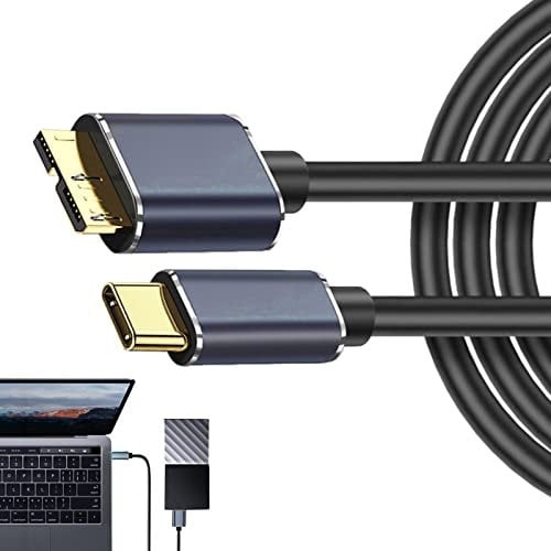 Samuliy External Hard Drive Cable - Type-C Mobile Cord - External Hard Drive Connector Fast Data Transfer Cord for Laptops, Phones, Cameras, Tablets, 3A Fast Charging