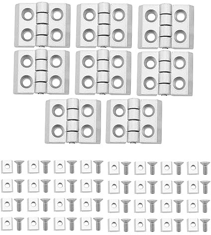 8pcs 2020 Charnière Flexible Profilé en Aluminium Charnières Profilé Porte Rabat Charnière Accessoires pour Projets de Bricolage Cadres de Porte Cadres Industriels