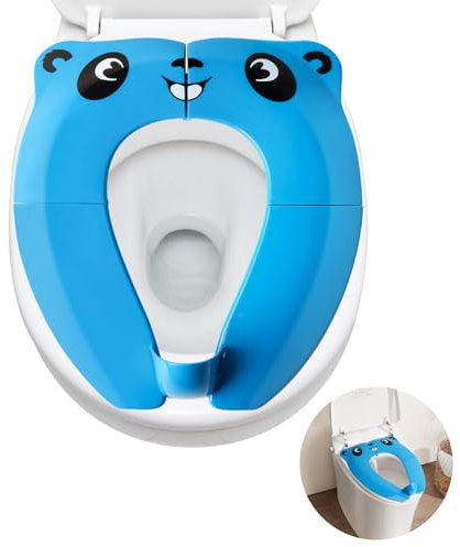 Réducteur de Toilette pour Bébé, Reducteur Toilette Enfant Pliable,Enfant WC Réducteur,Réducteur WC Bébé Siège de Toilette Portatif pour Enfant/Bébé avec 8 patins AntidéRapants et 1 Sac de Transport
