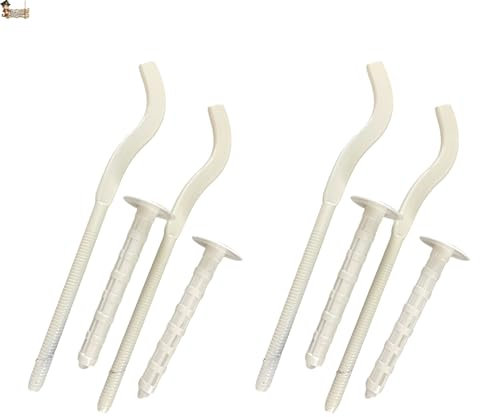 BricoLoco.com Pack 2 uds. Juego Soporte radiador pared extralargo blanco. Colgador sujeta radiadores hierro fundido o aluminio. Colgar radiador. Tacos con embellecedor incluidos. (2)