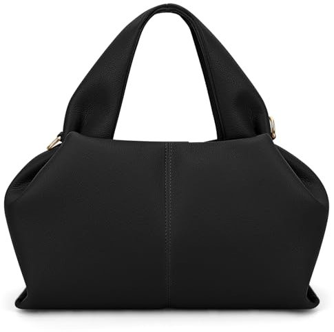 ACUYE Sac fourre-tout en cuir pour femme, sac à bandoulière style années 2000, sac à main avec sangle réglable, en cuir synthétique, sac à bandoulière pour l'automne, 01 - Noir, 32cm