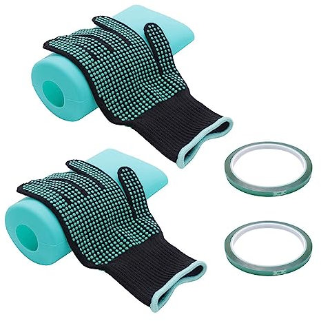 Dedjgoo Sublimation Tumblers Silicone Bands Sleeve Kit, Including 2 Silicone Mug Wrap 2 Heat Press Tapes and Heat Gloves