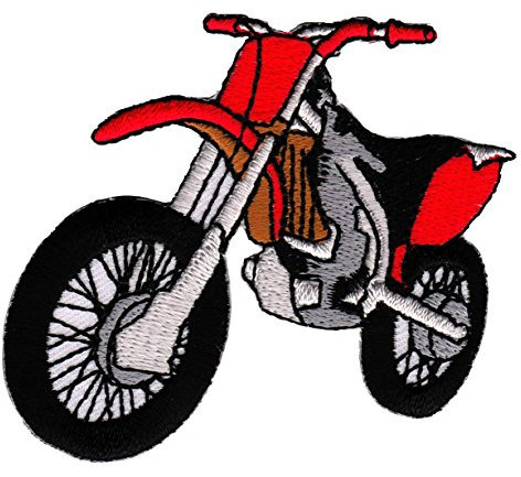 Enduro Rot Motorrad Aufnäher zum aufbügeln oder aufnähen Bügelbild Aufbügler für Kleidung gestickter Bügelflicken Applikation Motocross Dirt Bike Patch Größe 7 x 6,5 cm
