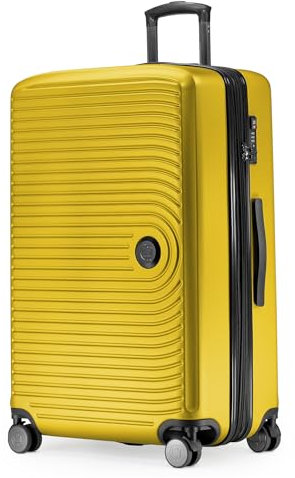 HAUPTSTADTKOFFER Mitte - Großer Hartschalenkoffer, TSA, 4 Rollen, Check-In Gepäck mit 8 cm Volumenerweiterung, 77cm, 130 Liter, Gelb