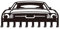 SUPERDANT Porte Manteau Mural Thème de Voiture Crochets à Clés Muraux pour Décoration Murale avec 10 crochet Organisateur de Clés en Métal Noir Support pour Porte D'Entrée 33x15cm