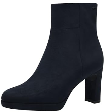Tamaris Damen Absatzstiefelette Textil Blockabsatz Vegan; NAVY, EU 41