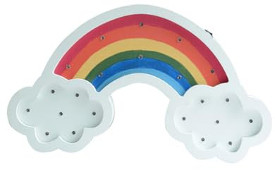 HEMOTON Holzlampe LED-Licht Regenbogen Schlafzimmerdekorationen wandleuchte Regenbogen hängt Regenbogen-Wandlampe nordisch Nachtlicht Wandbehang Mädchen hölzerne Lampe Bambus