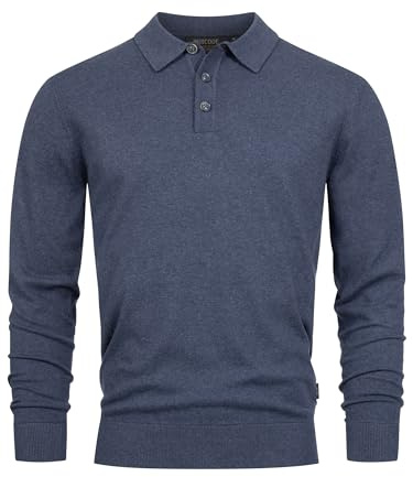 Indicode Herren INChips Herrenpullover aus 80% Baumwolle mit Polokragen | Klassischer Strickpullover für Büro und Alltag mit Kragen, Herrenpullover, Freizeitpullover, Cardigan, Pullover für Männer