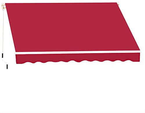 DecHome - Tenda da Sole per Esterno a Bracci Avvolgibile 300x250 cm per Porta colore Rosso Bordeaux