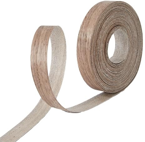 SUPERFINDINGS - Rollo de 32 (3) m de cinta de canto de madera contrachapada de camello pre pegado tira de madera flexible larga y fina tiras de chapa de madera auténtica para muebles de armario