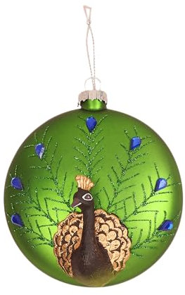 Majestic Christbaumkugel Pfau aus Glas