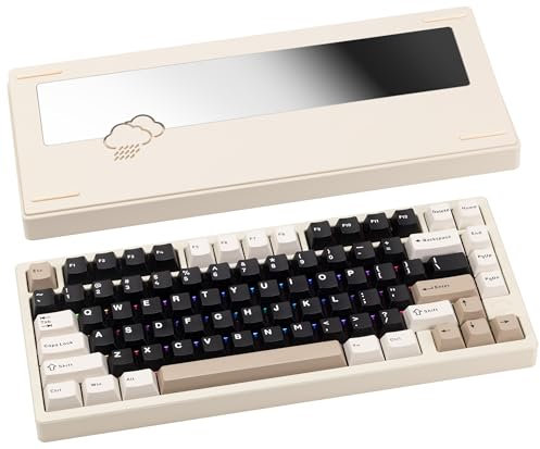 CutiePcs WOBKEY Rainy 75 Aluminum HMX Switch Mechanical Keyboard with Superior Acoustics, Wired, BT, 2.4G wireless Connectivity (Standard - White)