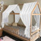 HOTUT Hausbett Himmel,2 Stück Betthimmel Babybett aus Musselin,Weich und atmungsaktiv Baldachin Kinderzimmer Deko,Babybett Himmel Deko Set für Mädchen & Jungen-62 x 270cm Weiß