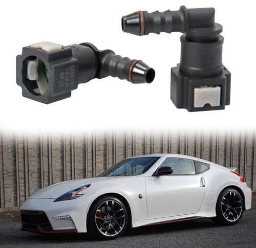 Connettore Femmina Raccordo per Tubo,Connettore della Linea del Carburante,Raccordo Rapido Tubo Benzina,Connettore Rapido a 90 Gradi,Rapido Connettore di Accoppiamento Universale,2PC