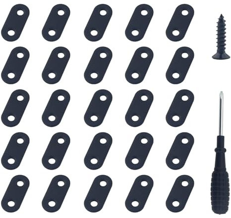 AOMIKITSTU Flachverbinder Edelstahl 25 Stück, 36*16mm Verbinder Metall, Flacheisen Gelocht, Verbindungsblech, Klappbare Verbinder, Verbindungsplatten, Flachverbinder mit Schrauben, Verbindungsplatte