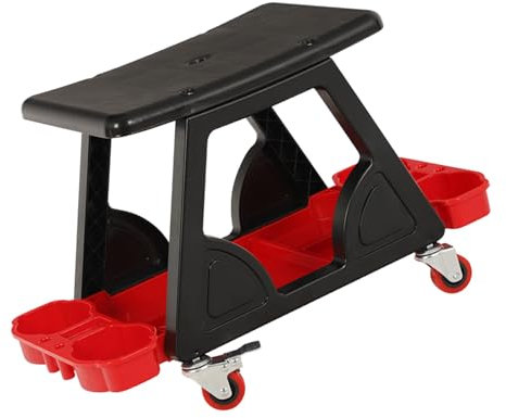 Siège de garage roulant avec plateau de rangement pour mécaniciens Mobile Shop Tabouret Chaise pour travaux de réparation de voiture