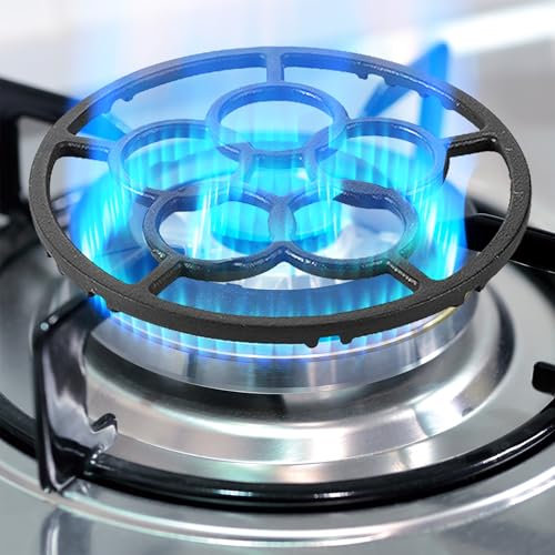 Infreecs Cast Iron Wok Support Ring Stovetop Stand, Non Slip Gas Hob Ring Reducer for Moka Pot Coffee Pot Saucepan and Wok, Metal Reducer Ring Holder Trivets for Gas Stove Camping Stove