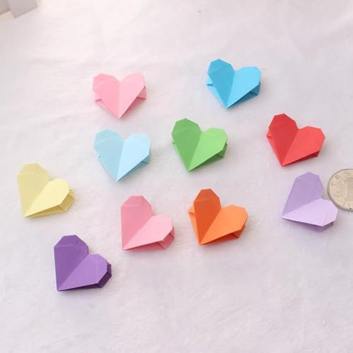 50 StüCk Origami Herzen Origami Herz Origami Herzform Handgefertigt Origami Papier Zur Dekoration Von Hochzeiten,Partys,Kulissen Und Wohnungen(G)