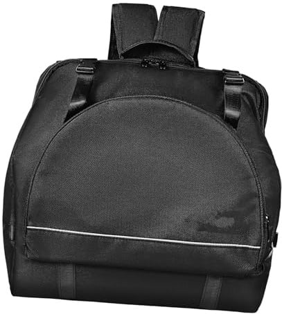 Akkordeon Rucksack Schwarz aus Oxford Stoff mit Reißverschluss | Großes Fach, Verstellbarer Trageriemen, Verstärkte Schnalle und Rutschfeste Details