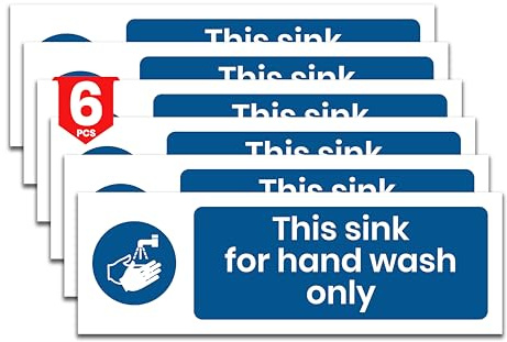 Stcky 6 x this sink for hand wash only sticker (150mm x 50mm) - Self Adhesive | Indoor/Outdoor Waterproof Vinyl